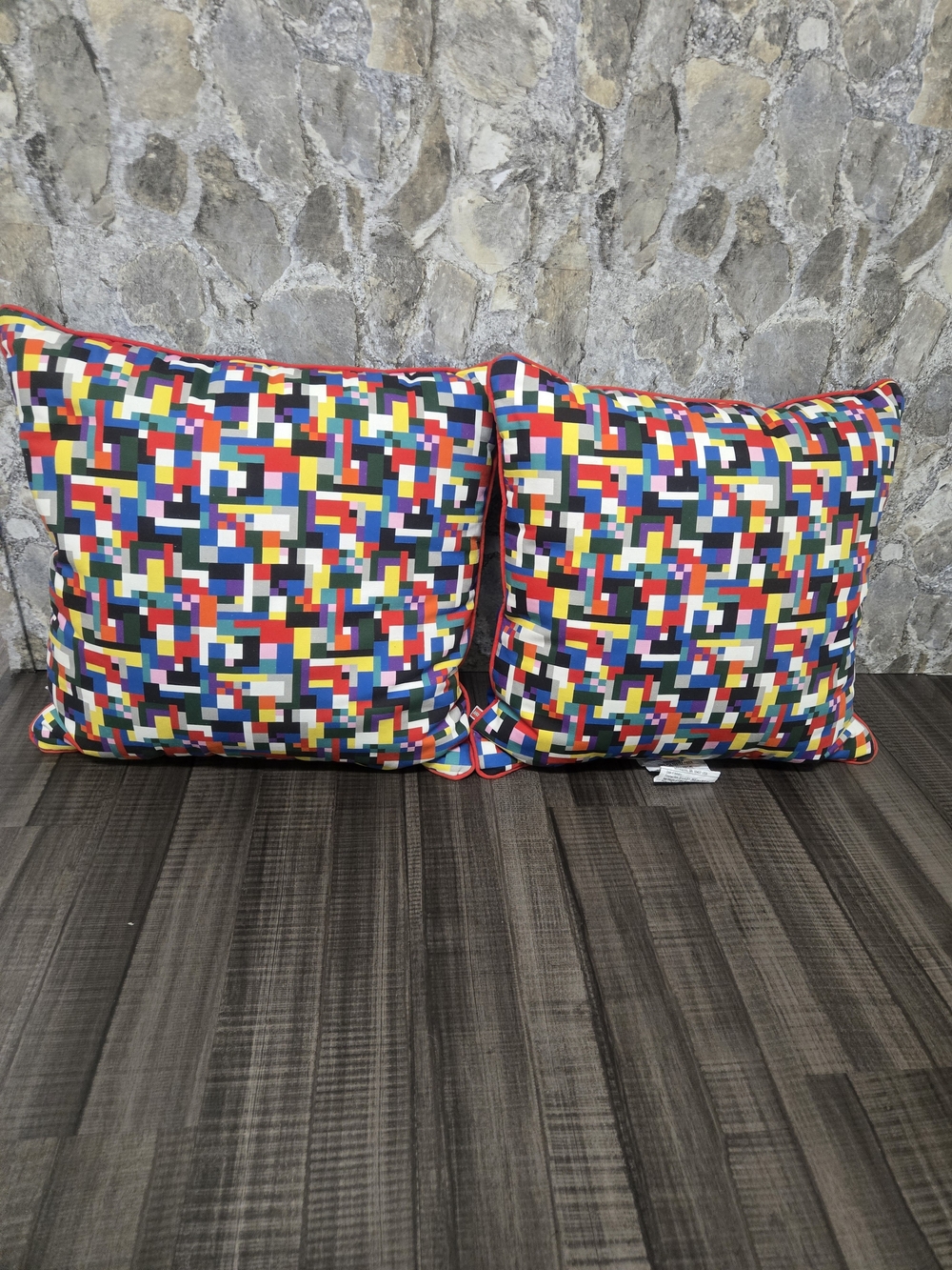 LEGO Multicolor Geometric Decorative Throw Pillow Pair